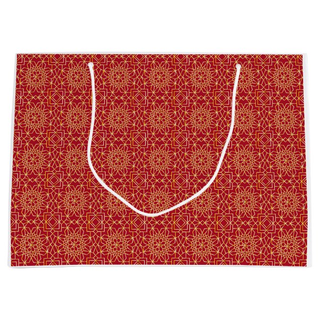 Sac cadeau Red & Gold Arabesque (Devant)