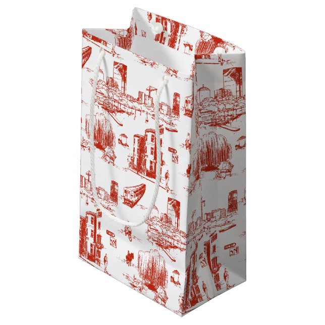 Sac cadeau Red Toile Boston (Devant Angle)