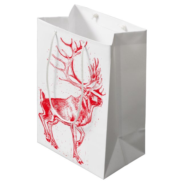 Sac cadeau Reindeer Toile de Jouy (Devant Angle)