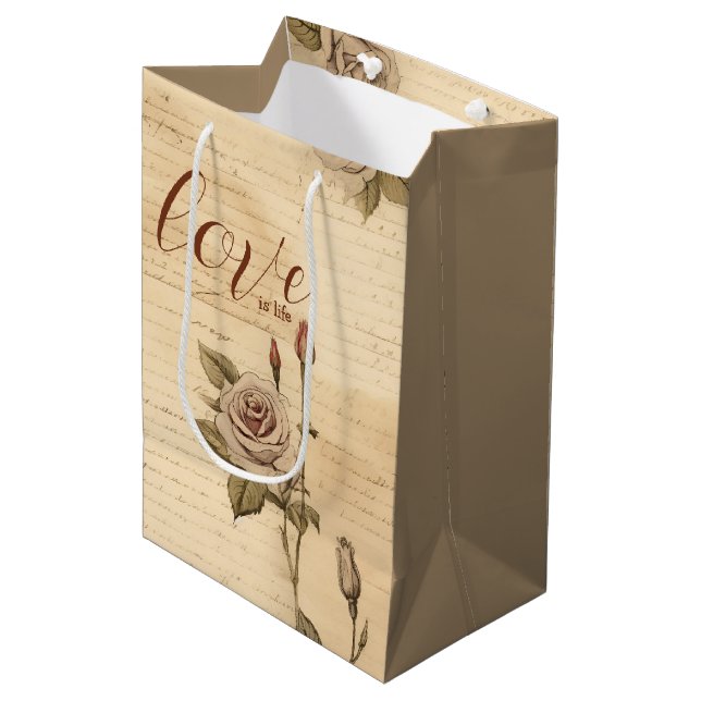 Sac cadeau Romance Vintage Floral (Devant Angle)