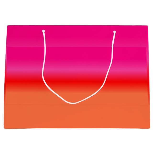 Sac cadeau rose, rouge et orange Gradient (Devant)