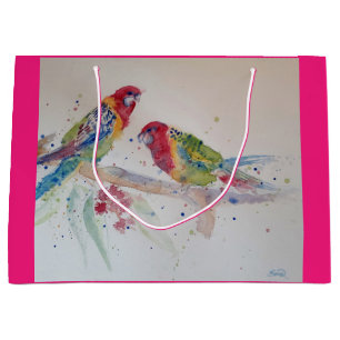 Sac cadeau Rosella Parrot Oiseau Aquarelle Art
