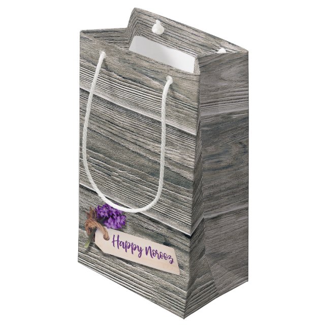 Sac Cadeau Rustic Happy Norooz Hyacinth - Petit poison (Devant Angle)