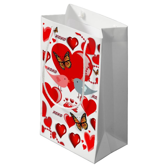 Sac cadeau Saint Valentin papillon (Devant Angle)