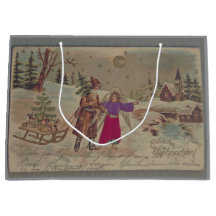 Sac Cadeau SCÈNE DE NOËL VINTAGE