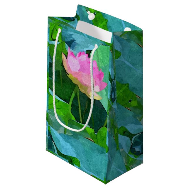 Sac cadeau Sm Lotus rose Abstrait (Devant Angle)