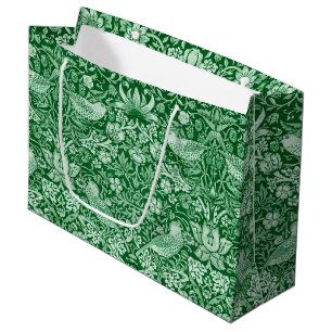 Sac Cadeau Strawberry Thief Green, William Morris Grand Cadea