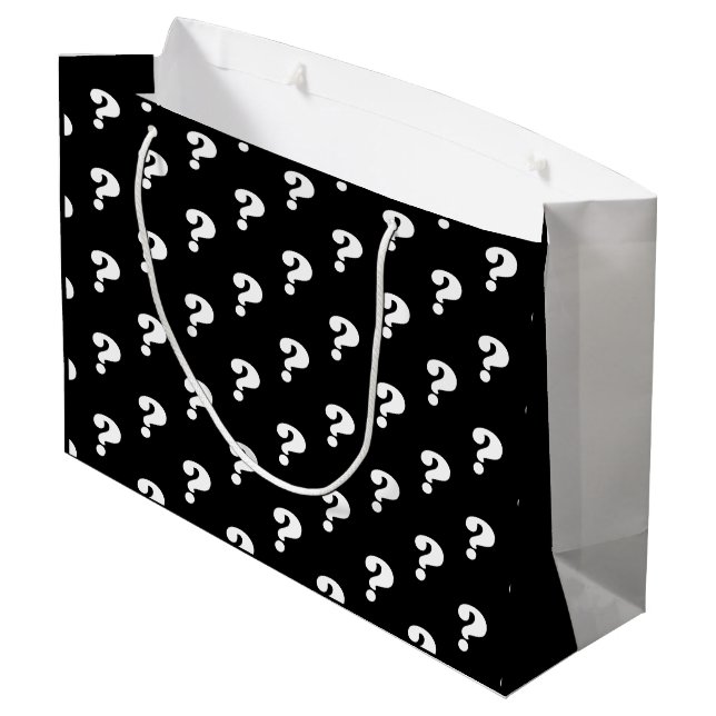 Sac cadeau surprenant noir et blanc avec point d'i (Dos Angle)