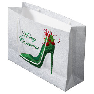 Sac cadeau talons Parties scintillant verte
