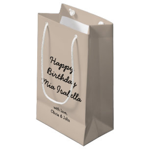 Sac Cadeau Tendance Couleur Douce Taupe personnalisé Petit sa