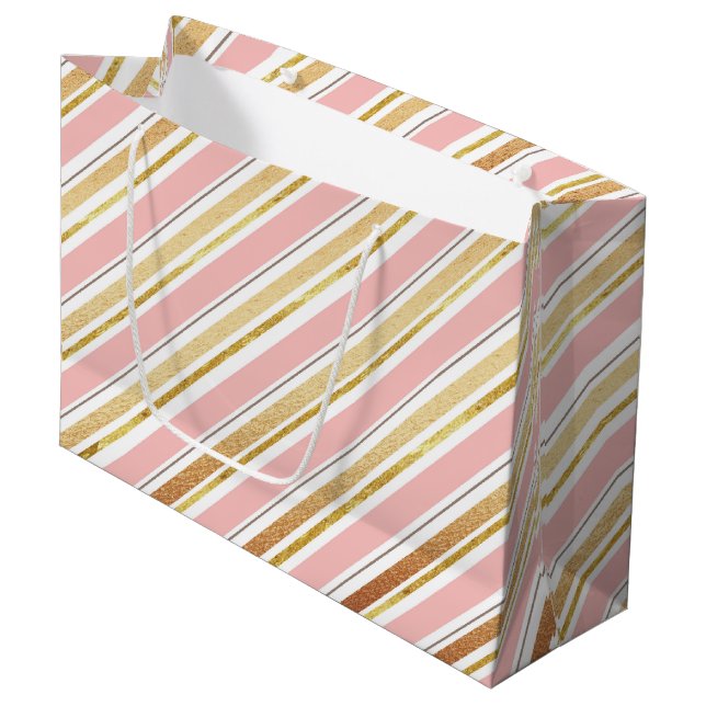 Sac cadeau texture or rose (Devant Angle)