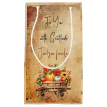 Sac cadeau Thanksgiving rustique personnalisable