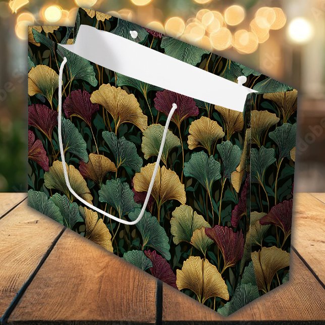 Sac Cadeau Tons de Bijoux à Motif de Feuille de Gi (Créateur téléchargé)
