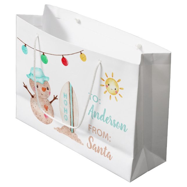 Sac cadeau Tropical Snowman (Devant Angle)