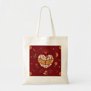 Sac Cadeau Typographie Romantique Bohème à Poignée