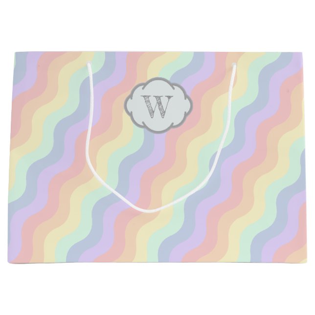 Sac Cadeau Vagues Arc-en-ciel Pastel (Devant)