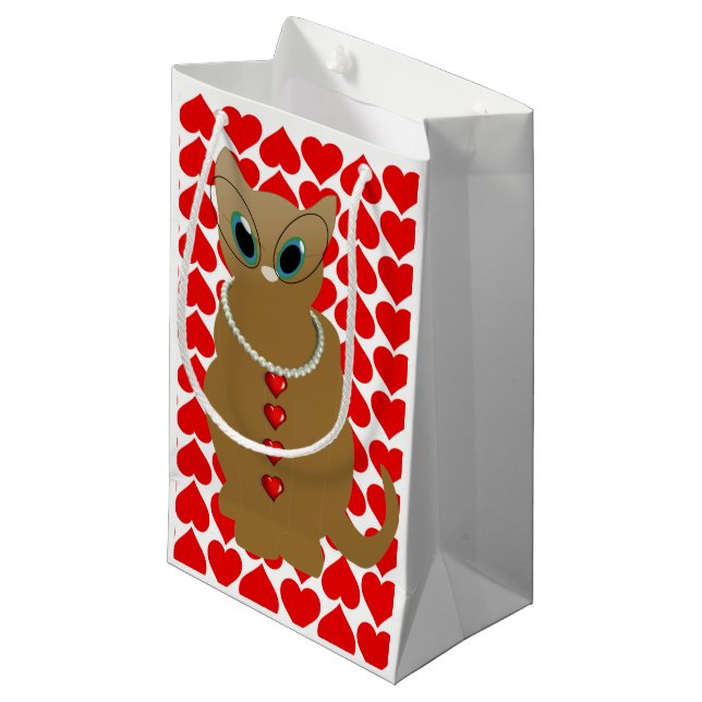 Sac cadeau Valentine's Cat (Devant Angle)