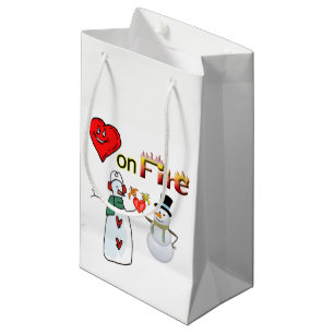 Sac cadeau Valentine's Heart Fire Snowman