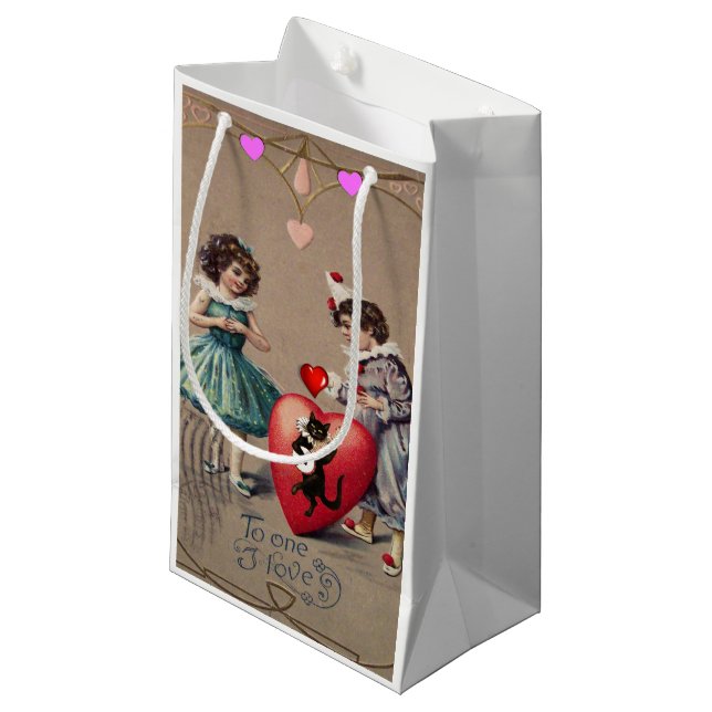 Sac cadeau Valentine's Vintage (Devant Angle)