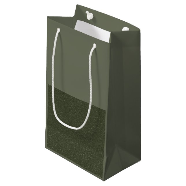 Sac cadeau vert mousse à deux tons - personnalisab (Devant Angle)