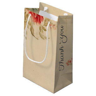 Sac cadeau vintage en Merci floral Favor