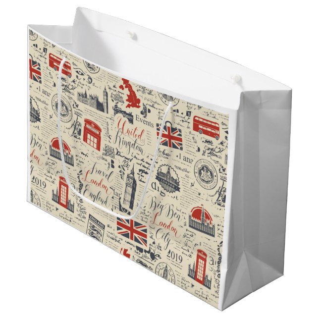 Sac cadeau vintage Londres (Devant Angle)