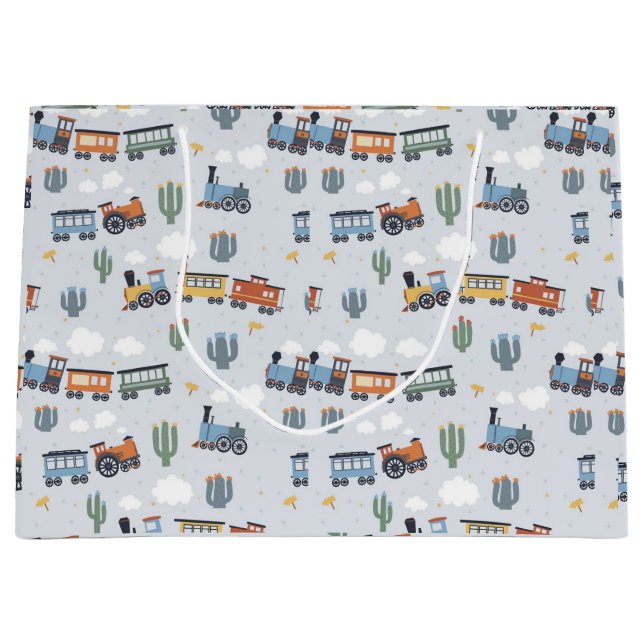 Sac cadeau Western Train Adventure | Cute Cactus (Devant)