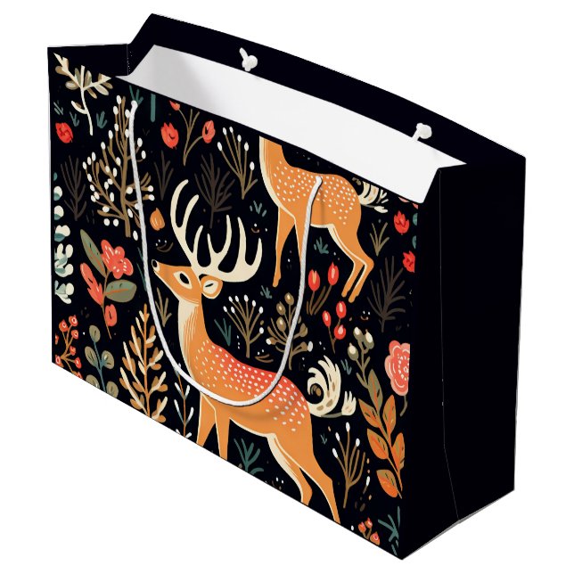 Sac cadeau Whimsical Deer - Grand (Dos Angle)