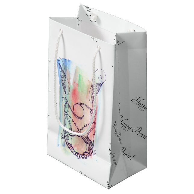 Sac cadeau Whimsical Happy Purim (Devant Angle)