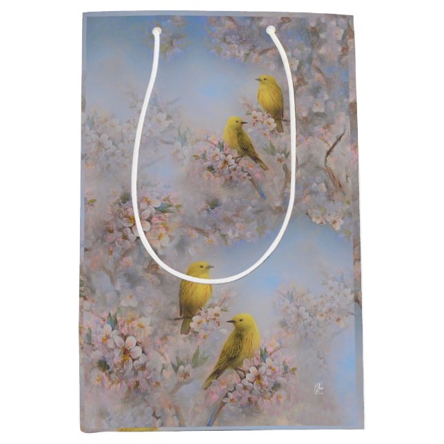 Sac Cadeau Yellow Birds - moyen (Devant)
