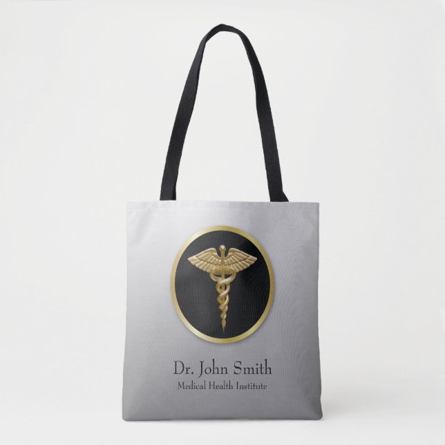 Sac Caducée Médical Professionnel en Or - Sac Caba (Devant)