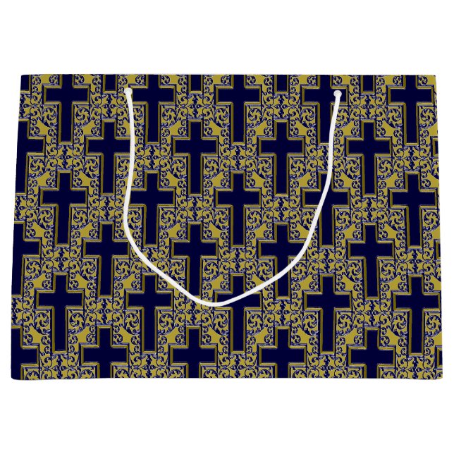 Sac carré Cross-24-Bleu-Or-L (Devant)