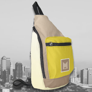 Sac carrossable beige jaune blanc croix