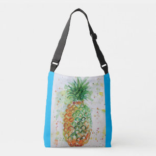 Sac carrossable bleu vert orange ananas