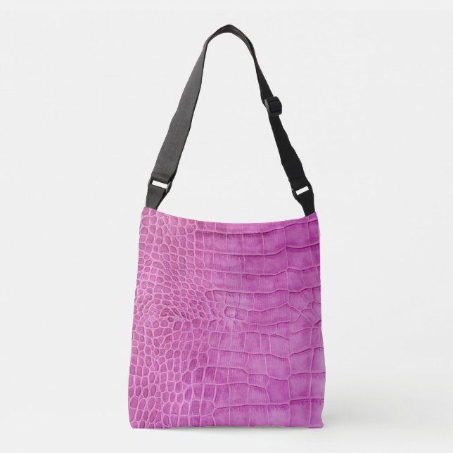 Sac carrossable en cuir rose chaud Faux (Devant)