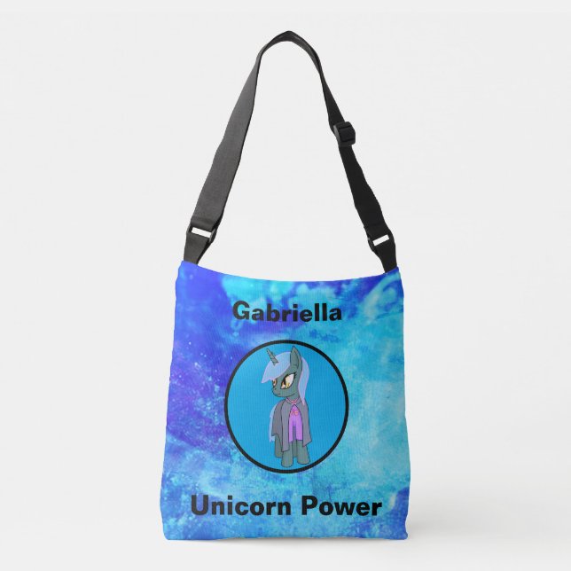 Sac carrossable Unicorne Power Cute Watercolor (Devant)