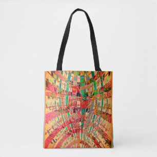 Sac chic de style folk abstrait pour les courses