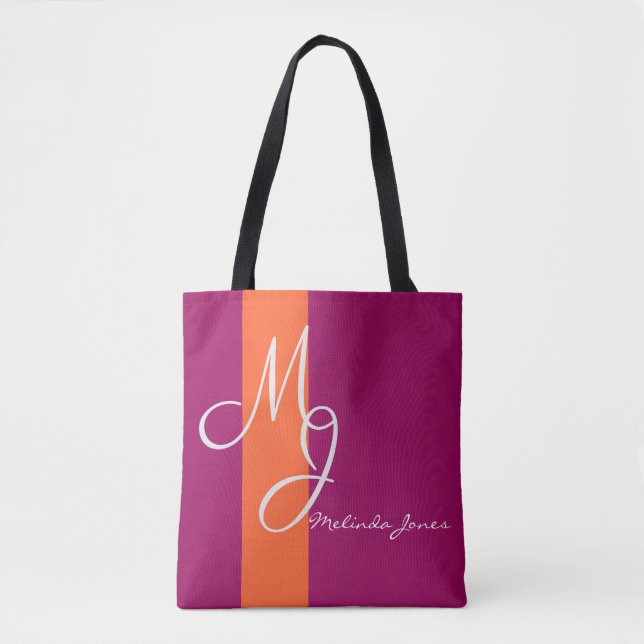 Sac commercial design de texte monographique éléga (Devant)