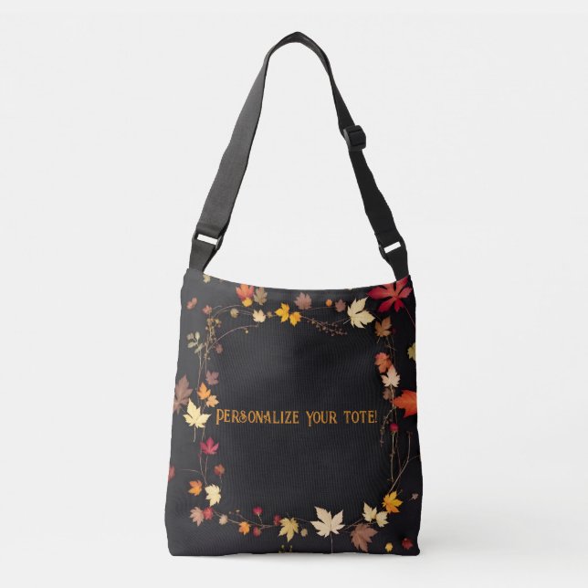 Sac corporel personnalisé "fou pour l'automne" (Devant)