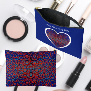 Sac cosmétique à motif bleu et rouge gras
