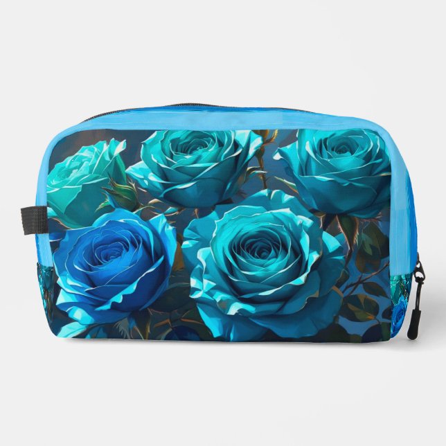 Sac cosmétique Abstrait turquoise et turquoise ros (Recto)
