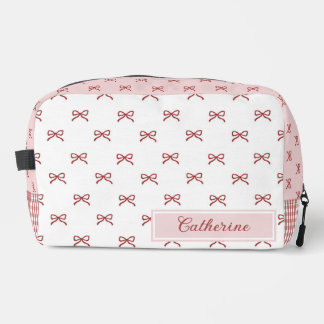 Sac cosmétique Coquette à motif gingham rose et ro