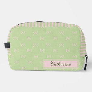 Sac Cosmétique Coquette à Rayures Vertes et Roses 