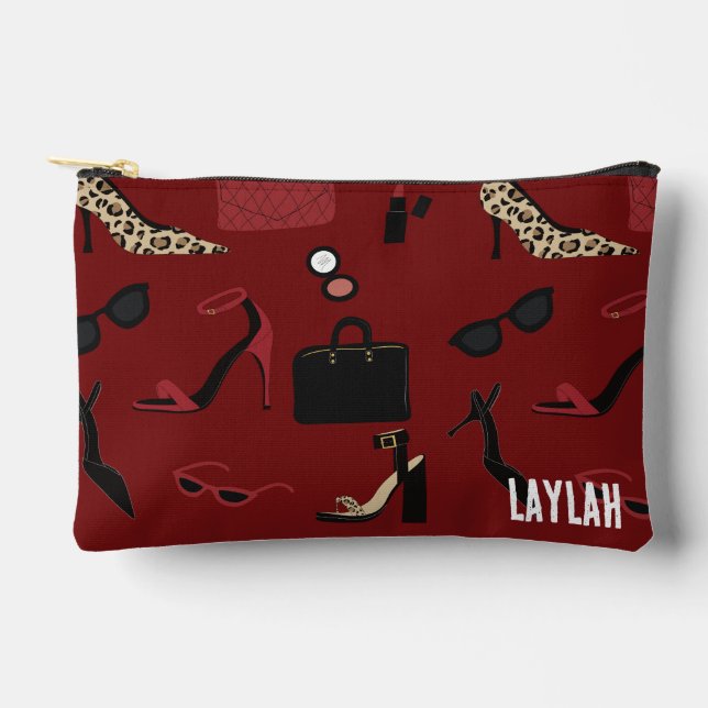 Sac cosmétique de mode et de maquillage Deep Red I (Recto)