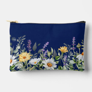Sac cosmétique Fleur sauvage couleur bleu marine