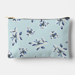 Sac cosmétique floral bleu