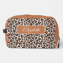 Sac cosmétique imprimé léopard marron tendance ave