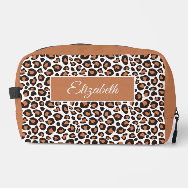 Sac cosmétique imprimé léopard marron tendance ave (Recto)