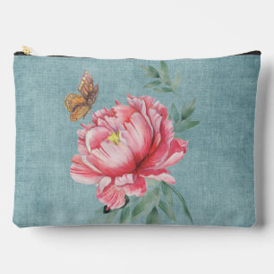 Sac cosmétique Peony et Papillon rose