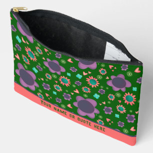Sac cosmétique personnalisé à motif floral vert él